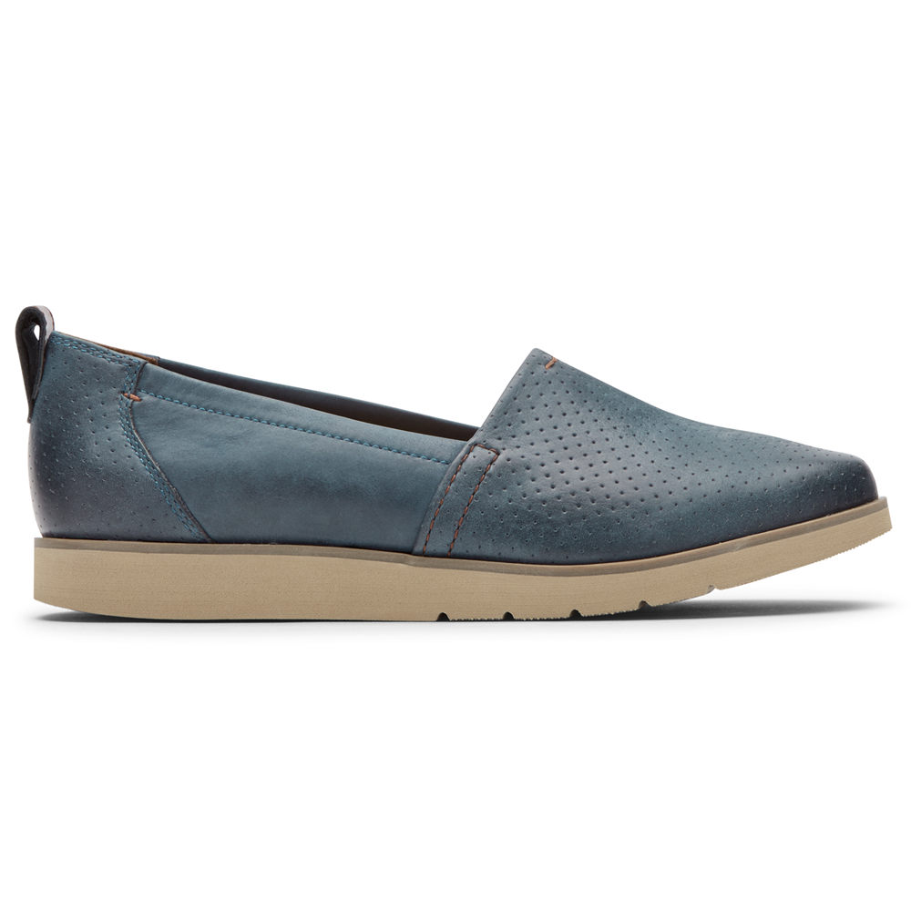 Rockport Slip-On For Womens Blue - Cobb Hill Laci - RD9263180